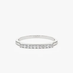 14k Pave Diamond Bar Ring