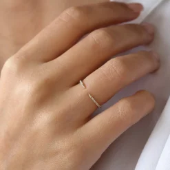 14k Pave Diamond Open Cuff Claw Diamond Ring
