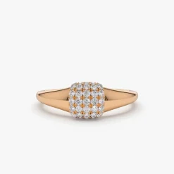 14k Pave Diamond Pinky Ring