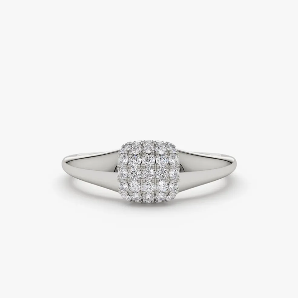 14k Pave Diamond Pinky Ring