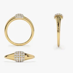 14k Pave Diamond Pinky Ring