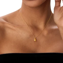 14k Pear Shape Citrine Solitaire Necklace