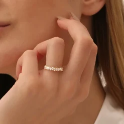 14k Pear Shape HalF Eternity Diamond Band