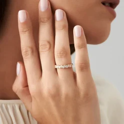 14k Pear Shape HalF Eternity Diamond Band
