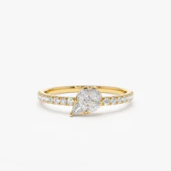 14k Pear Shape Illusion Setting Diamond Engagement Ring