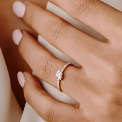 14k Pear Shape Illusion Setting Diamond Engagement Ring