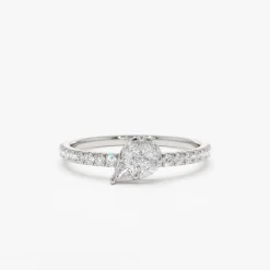 14k Pear Shape Illusion Setting Diamond Engagement Ring