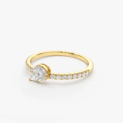 14k Pear Shape Illusion Setting Diamond Engagement Ring