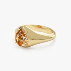 14K Pear Shaped Citrine Statement Ring