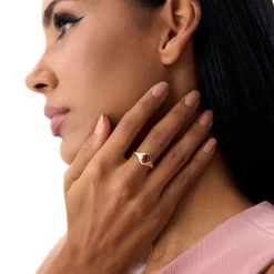 14K Pear Shaped Garnet Statement Ring