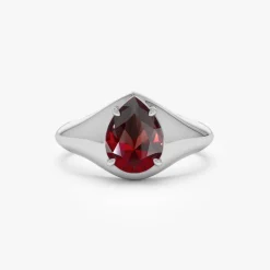 14K Pear Shaped Garnet Statement Ring