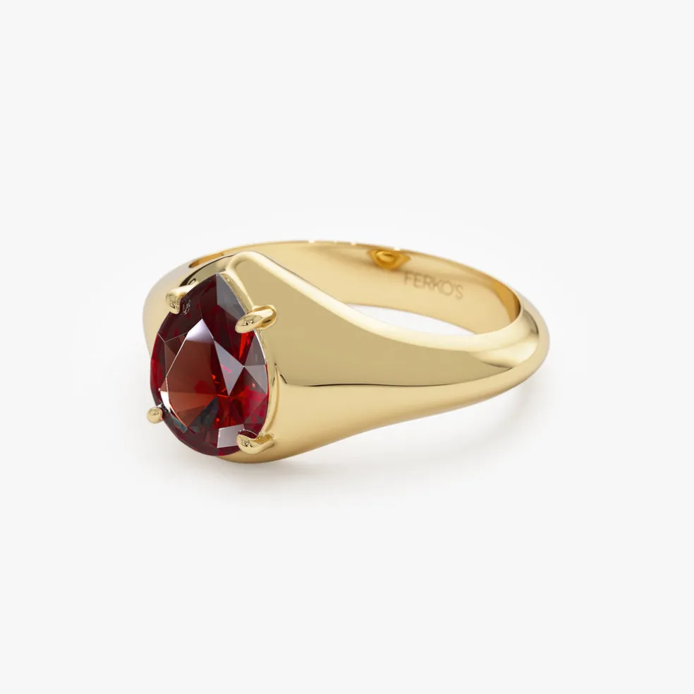 14K Pear Shaped Garnet Statement Ring
