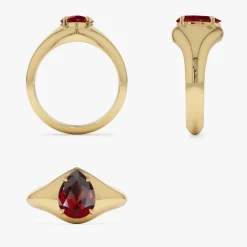 14K Pear Shaped Garnet Statement Ring