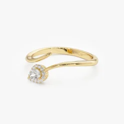 14K Pear-Shaped Diamond Wrap Ring