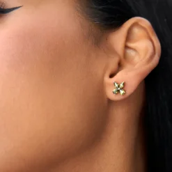 14K Peridot Butterfly Stud Earrings