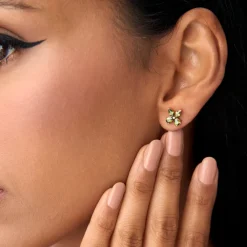 14K Peridot Butterfly Stud Earrings