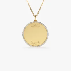 14k Personalized Diamond Medallion Necklace