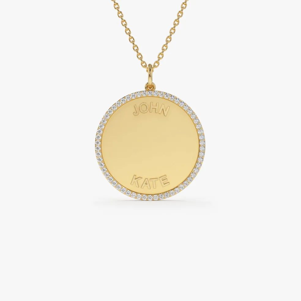 14k Personalized Diamond Medallion Necklace