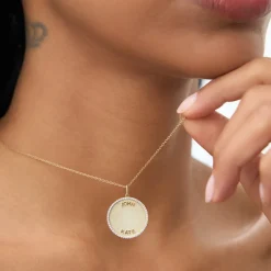 14k Personalized Diamond Medallion Necklace