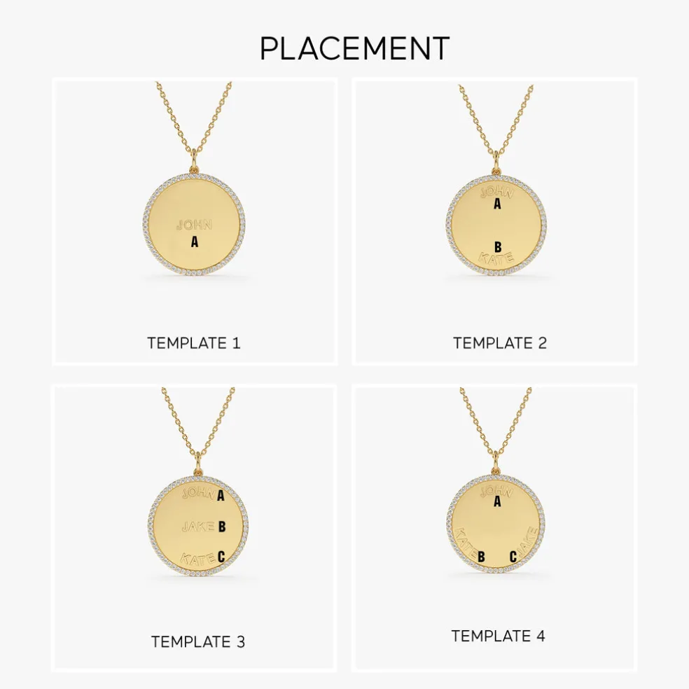 14k Personalized Diamond Medallion Necklace