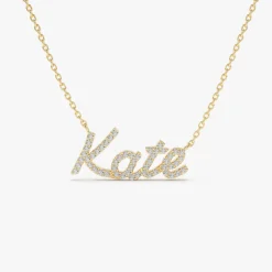 14k Personalized Diamond Name Necklace