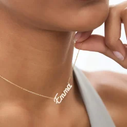 14k Personalized Diamond Name Necklace
