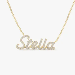 14k Personalized Diamond Name Necklace
