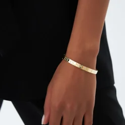 14K Personalized Roman Numeral Bangle Bracelet