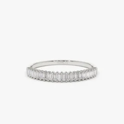 14k Petite Baguette Diamond Wedding Band