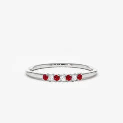 14k Petite Ruby and Diamond Ring