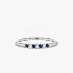 14k Petite Sapphire and Diamond Ring