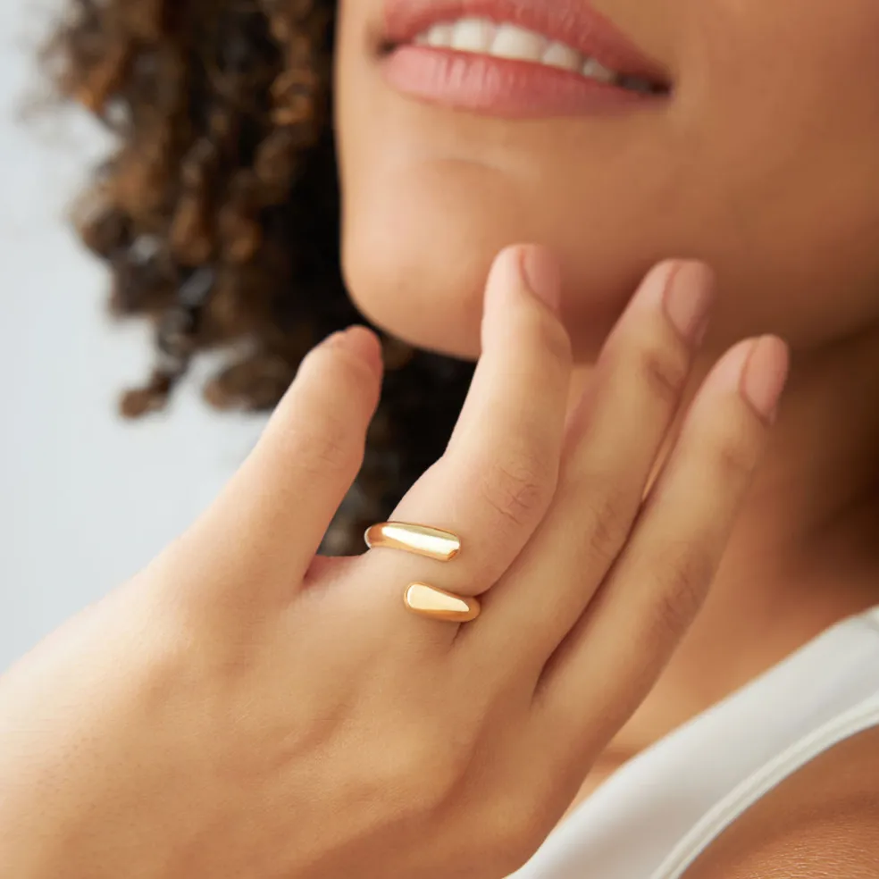 14K Plain Cuff Ring