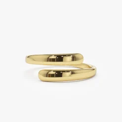 14K Plain Gold Crossover Ring