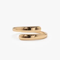14K Plain Gold Crossover Ring