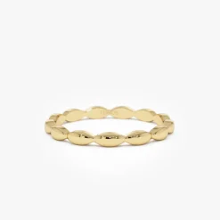 14k Plain Gold Minimalist Marquise Shape Ring