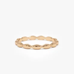 14k Plain Gold Minimalist Marquise Shape Ring