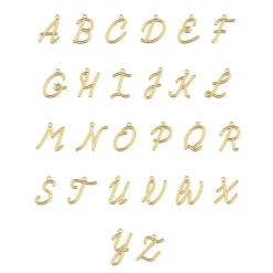 14k Plain Gold Script Initial Necklace