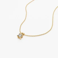 14k Princess-Cut Diamond Solitaire Pendant
