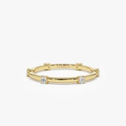 14k Prong Setting Full Eternity Dainty Stacking Ring