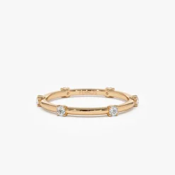 14k Prong Setting Full Eternity Dainty Stacking Ring