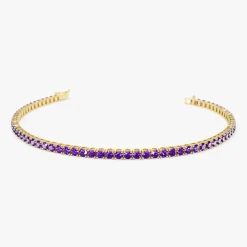 14k Prong Setting Amethyst Tennis Bracelet
