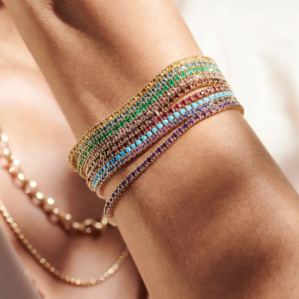 14k Prong Setting Amethyst Tennis Bracelet