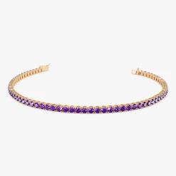 14k Prong Setting Amethyst Tennis Bracelet