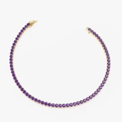 14k Prong Setting Amethyst Tennis Bracelet