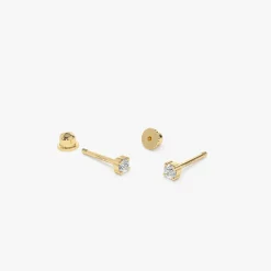 14k Prong Setting Diamond Stud Piercing