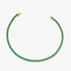 14k Prong Setting Emerald Tennis Bracelet