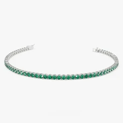 14k Prong Setting Emerald Tennis Bracelet