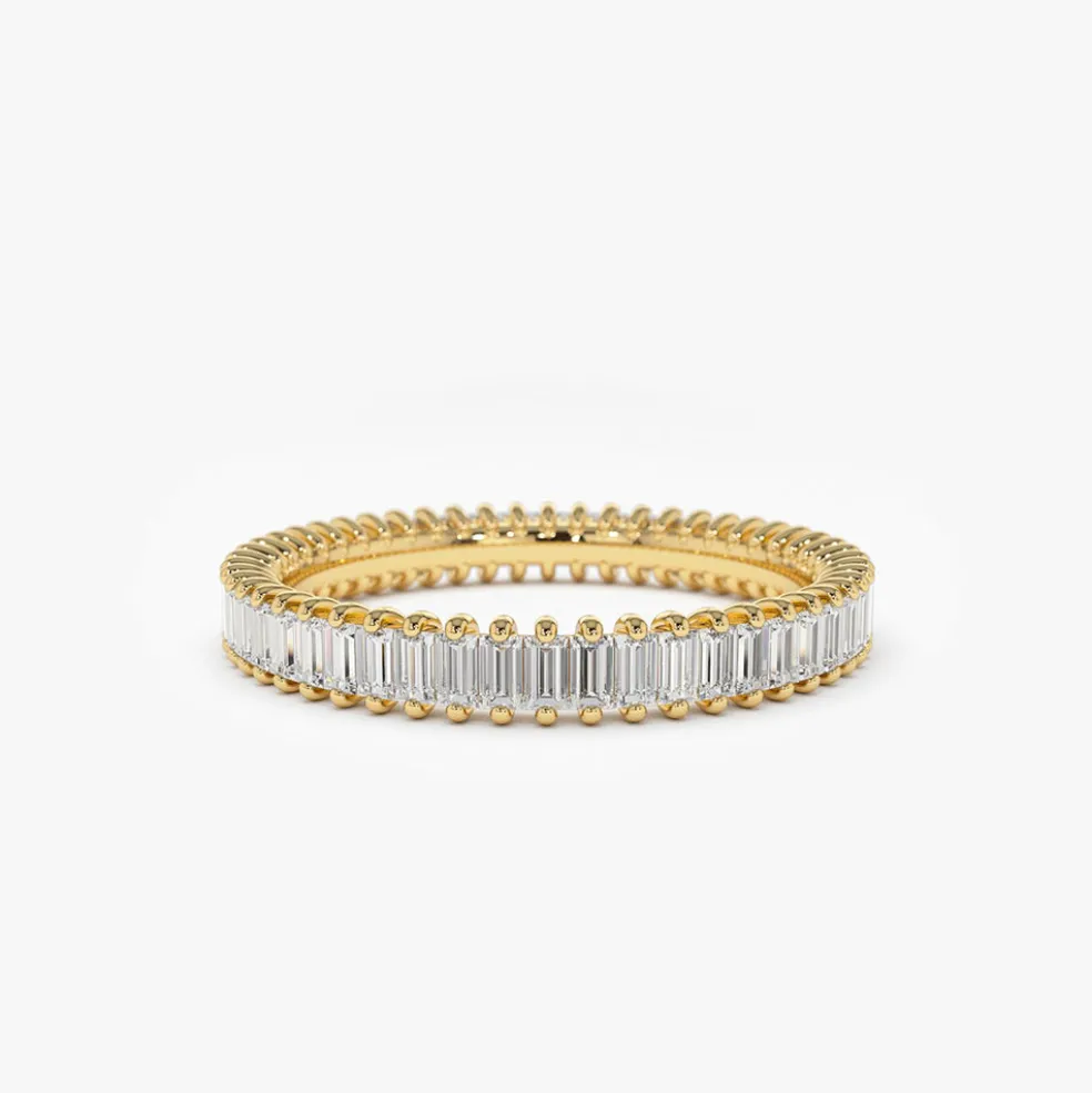 14K Prong Setting Full Eternity Baguette Diamond Ring