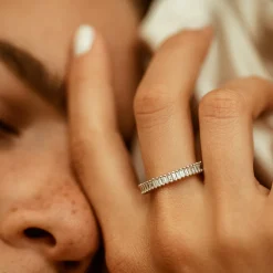 14K Prong Setting Full Eternity Baguette Diamond Ring