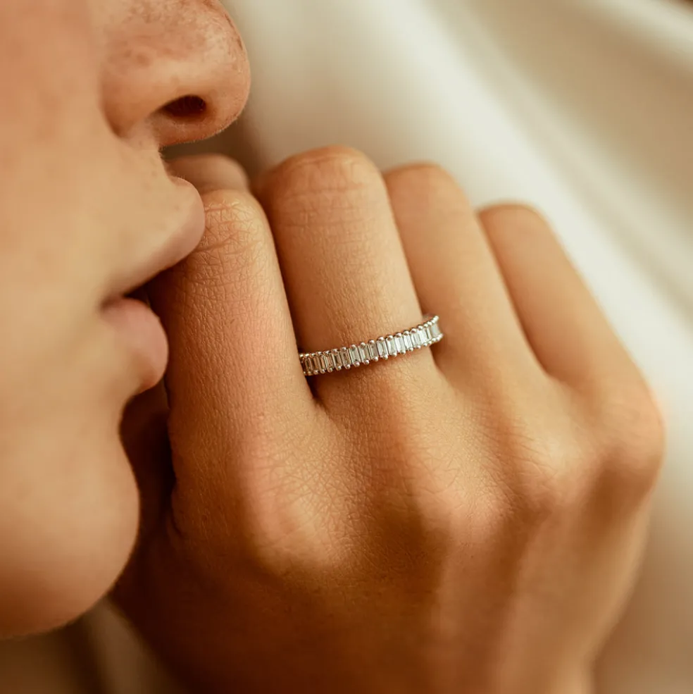 14K Prong Setting Full Eternity Baguette Diamond Ring